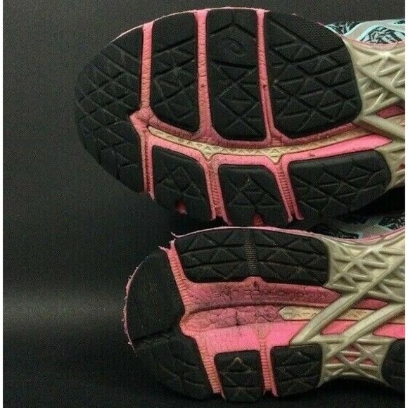 Asics Gel-Kayano 22 -Women's Sz 8.5-Light Blue/Zebra Pattern Running Shoes T5A6N - Picture 7 of 9